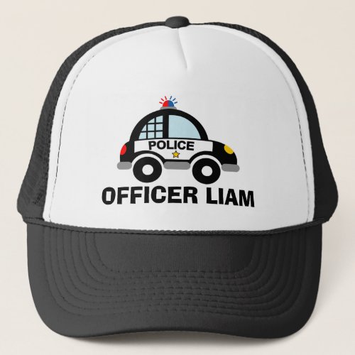 Police patrol car trucker hat for kids
