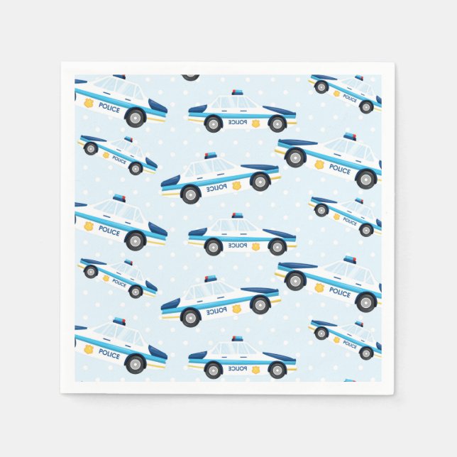 Police pattern paper napkins (Front)