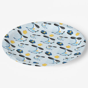 Police pattern paper plates