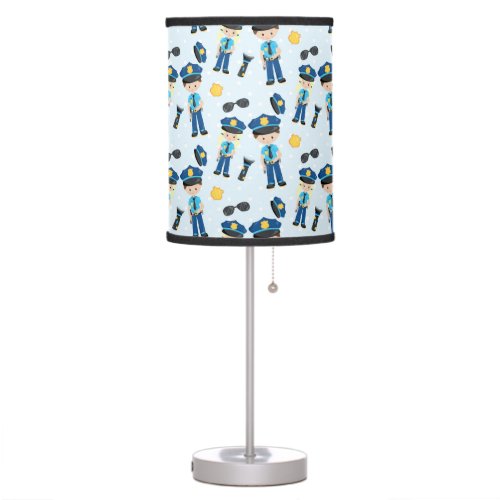 Police pattern table lamp