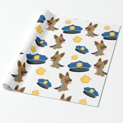 Police pattern wrapping paper