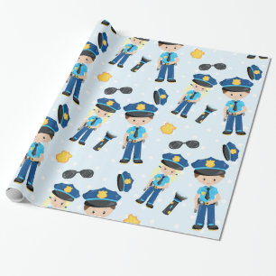 Police pattern wrapping paper