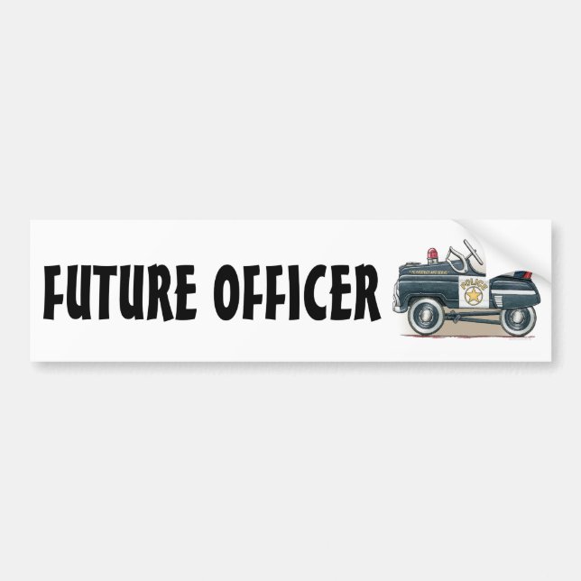 Police Pedal Car Cop Car Bumper Sticker (Front)