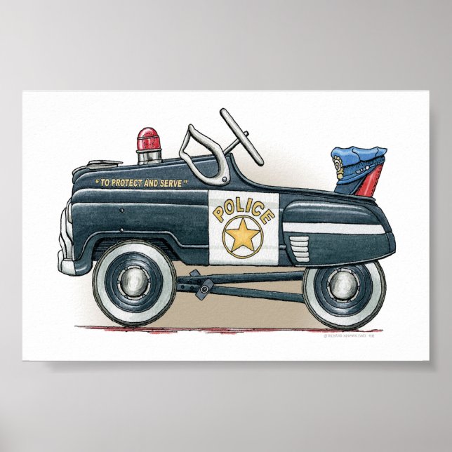 Police Pedal Car Cop Car Poster (Front)
