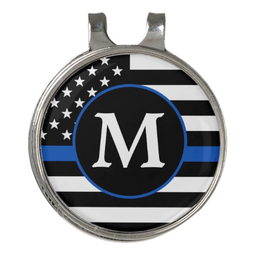 Police Personalized Monogram Thin Blue Line Golf Hat Clip - Thin Blue Line Police Golf Ball Marker - USA American flag design in Police Flag colors, modern black blue design . This personalized police golf hat clips are perfect law enforcement officer gifts, police retirement gifts, police officer gifts. Personalize these police thin blue line golf balls with police officers monogram initial .
 COPYRIGHT © 2020 Judy Burrows, Black Dog Art - All Rights Reserved. Police Personalized Monogram Thin Blue Line golf hat clip