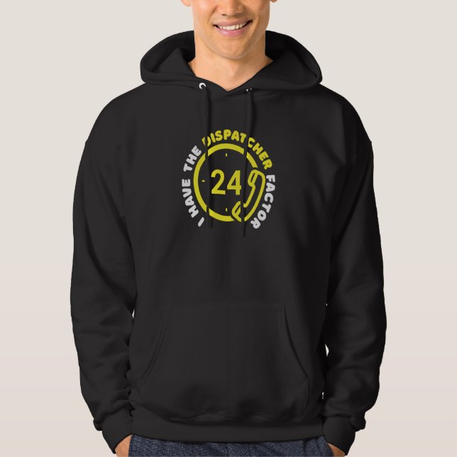 Police Phone Thin Yellow Line Emergency Gold Dispa Hoodie (Front)
