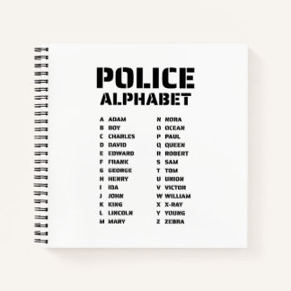 Police Phonetic Alphabet Notebook