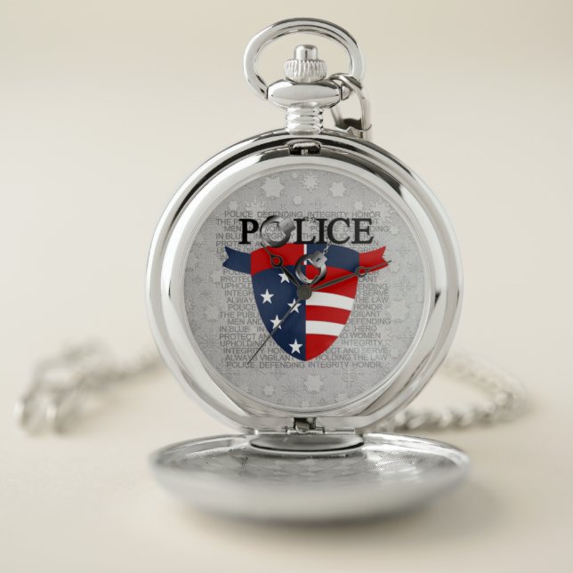 Police Pocket Watch: Silver Pocket Watch (Inside)