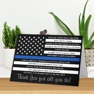 Police Prayer Law Enforcement Thin Blue Line Letterpress Thank You Card