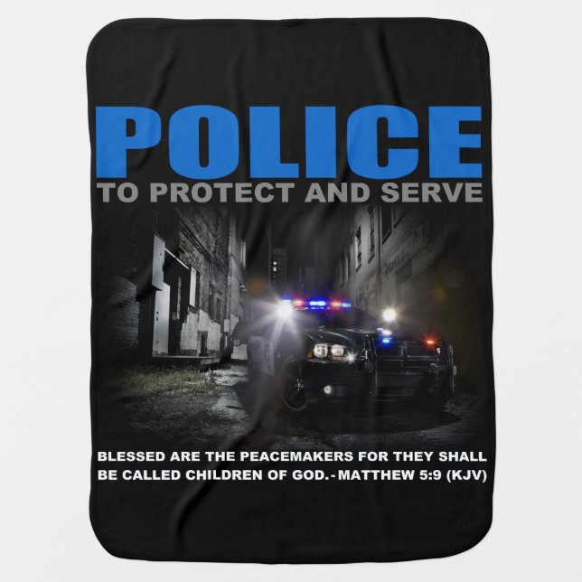 Police Protect And Serve Baby Stroller Blanket (Front)
