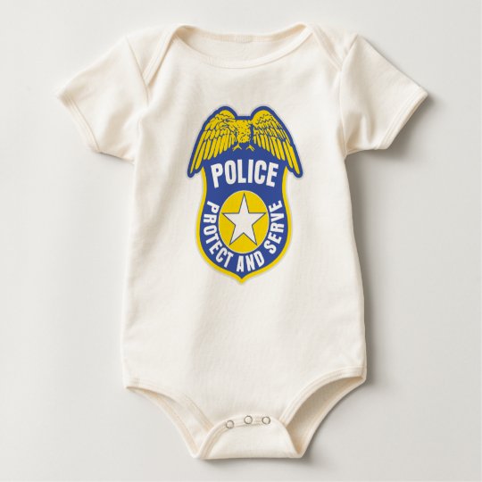 Police Protect and Serve Badge Baby Bodysuit