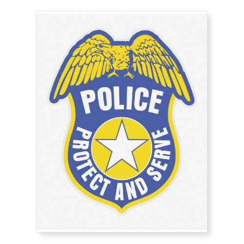 Police Protect and Serve Badge Temporary Tattoos