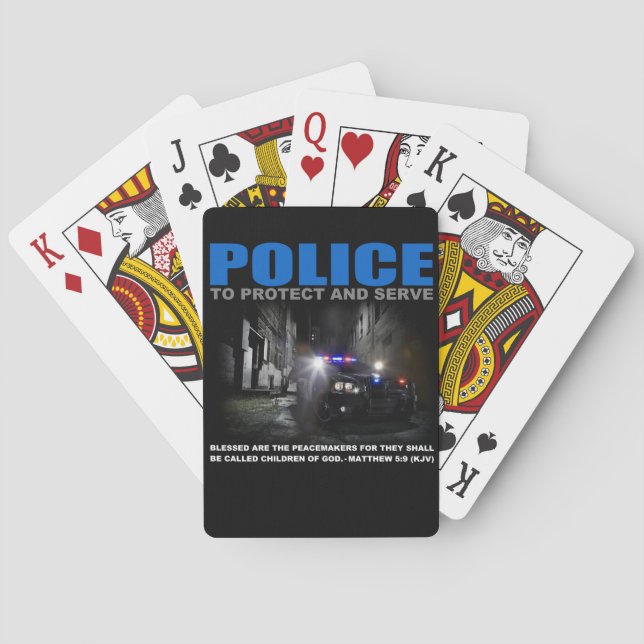 Police Protect And Serve Poker Cards (Back)