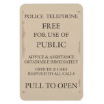 Police Public Call Phone Box Notice Magnet at Zazzle