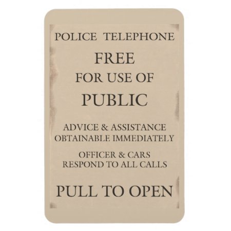 Police Public Call Phone Box Notice Magnet