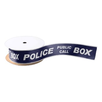 Police Public Call Phone Box Satin Ribbon by Ricaso_Designs at Zazzle