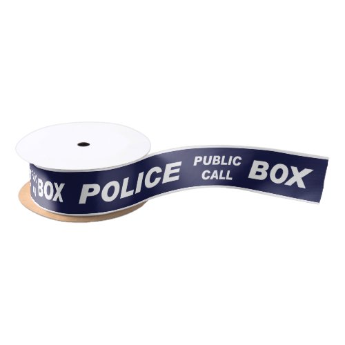 Police Public Call Phone Box Satin Ribbon