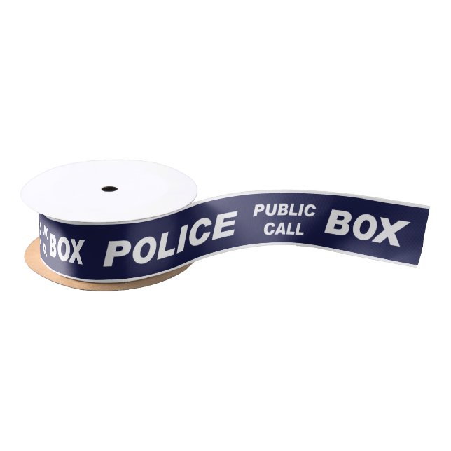 Police Public Call Phone Box Satin Ribbon (Spool)