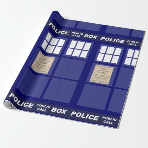 Police Public Call Phone Box Wrapping Paper