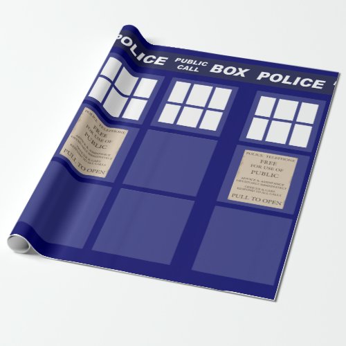 Police Public Call Phone Box Wrapping Paper