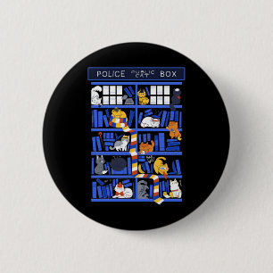 Police Public Cat Box Funny Kitten Cat Doctor Libr Button