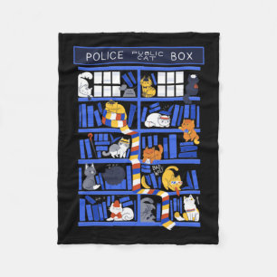 Police Public Cat Box Funny Kitten Cat Doctor Libr Fleece Blanket