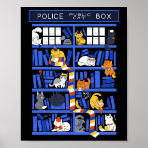 Police Public Cat Box Funny Kitten Cat Doctor Libr Poster
