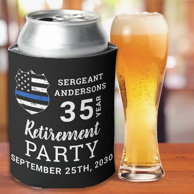Police Retirement 10-7 Personalize Law Enforcement Can Cooler (Creator Uploaded)
