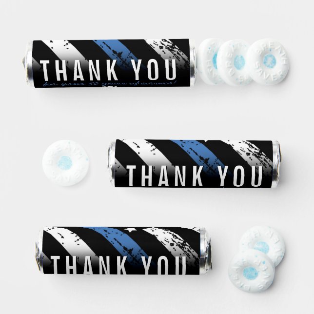 Police Retirement Anniversary Blue Line Flag Breath Savers® Mints (Assorted)