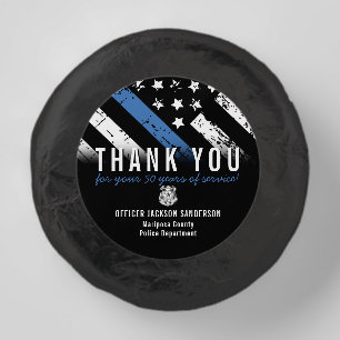 Police Retirement Anniversary Blue Line Flag Dipped Oreo Cookie Favors