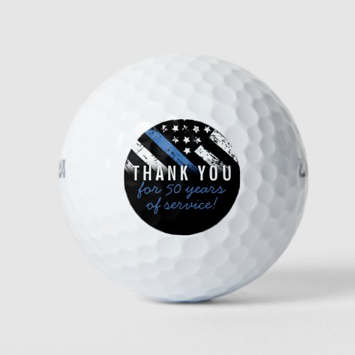 Police Retirement Anniversary Blue Line Flag Golf Balls