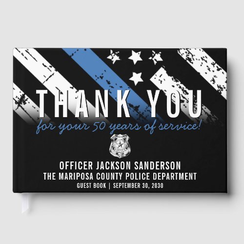 Police Retirement Anniversary Blue Line Flag