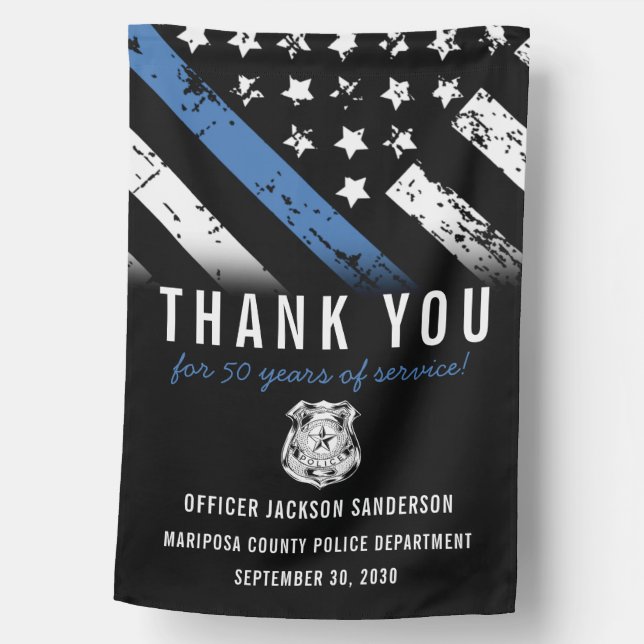 Police Retirement Appreciation Law Enforcement House Flag (Front)