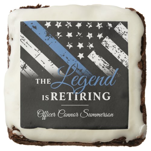 Police Retirement Blue Line Flag Law Enforcement Brownie