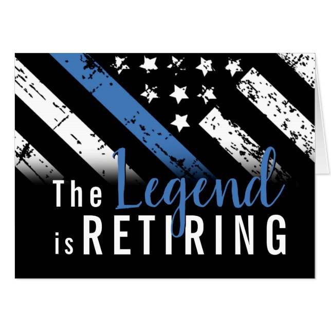 Police Retirement Blue Line Flag Law Enforcement Card (Front Horizontal)