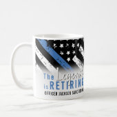 Police Retirement Blue Line Flag Law Enforcement Coffee Mug (Left)
