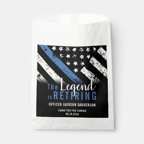 Police Retirement Blue Line Flag Law Enforcement Favor Bag