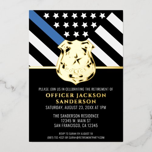 Police Retirement Blue Line Flag Law Enforcement