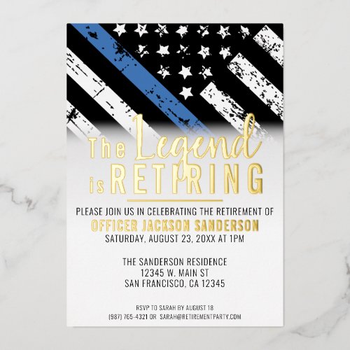 Police Retirement Blue Line Flag Law Enforcement