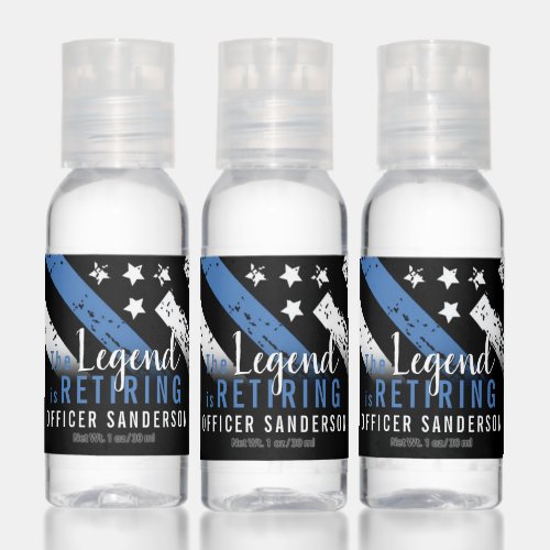 Police Retirement Blue Line Flag Law Enforcement Hand Sanitizer