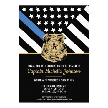 Police Retirement Blue Line Flag Law Enforcement Invitation Police Retirement Blue Line Flag Law Enforcement Invitation