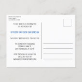 Police Retirement Blue Line Flag Law Enforcement Invitation Postcard (Back)