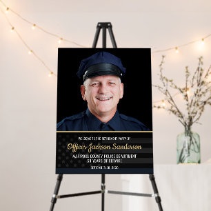Police Retirement Blue Line Flag Photo Welcome Foam Board