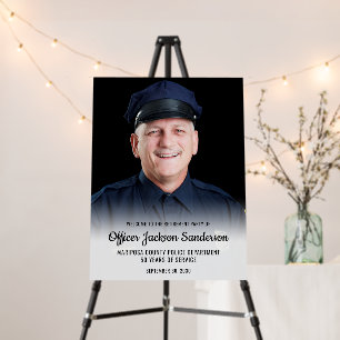 Police Retirement Blue Line Flag Photo Welcome Foam Board