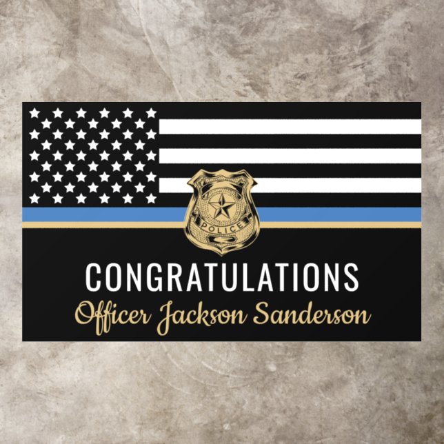 Police Retirement Blue Line Law Enforcement Floor Decals (Insitu)