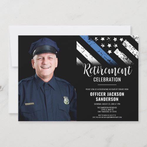Police Retirement Blue Line Law Enforcement Photo