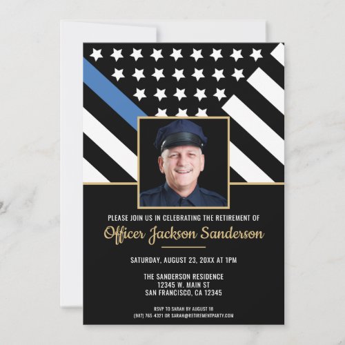 Police Retirement Blue Line Law Enforcement Photo