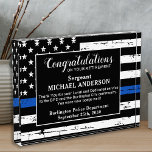 Police Retirement Custom Blue Line Law Enforcement Acrylic Award<br><div class="desc">Celebrate and show your appreciation to an outstanding Police Officer with this Thin Blue Line Award - American flag design in Police Flag colors , distressed design. Personalize this police retirement award with officers name, text with law enforcement department name and community, and date of retirement. Perfect of police retirement...</div>
