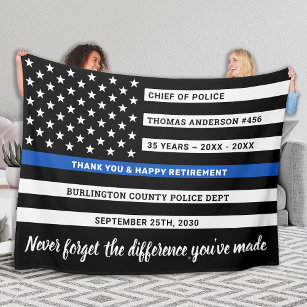 Police Retirement Gift Personalized Thin Blue Line Wood Prints For Police  Officers