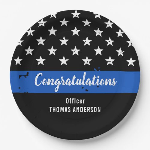 Police Retirement Graduation Party Personalized Paper Plates